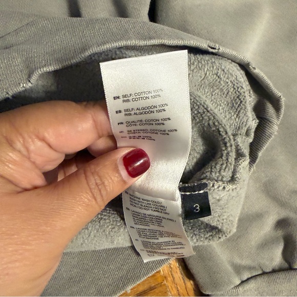 John Elliott Folsom Cropped Raglan Crew Sweater Sz 3 or L Distressed Boxy Fit - Picture 10 of 16